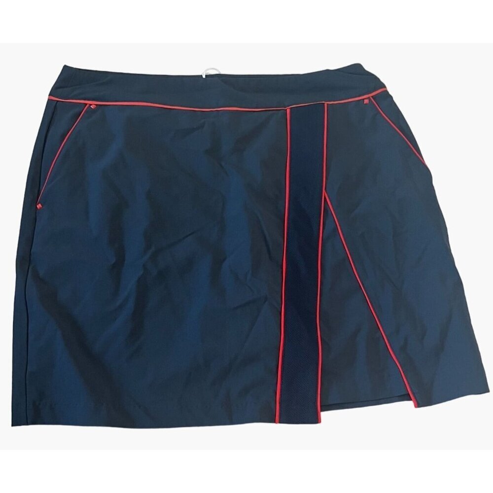 Greg Norman Ml75 Team Pull-on Skort Golf Size 10 Navy Blue with Red New with Tag